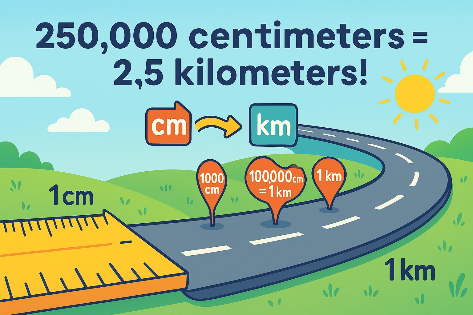 Centimeters to Kilometers Converter 1