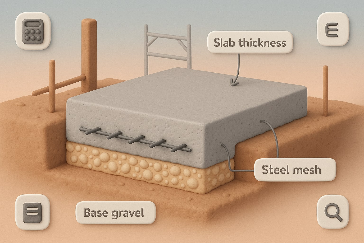 Demonstrates how the Concrete Slab Calculator works with input fields and instant results that help users solve problems with ease.