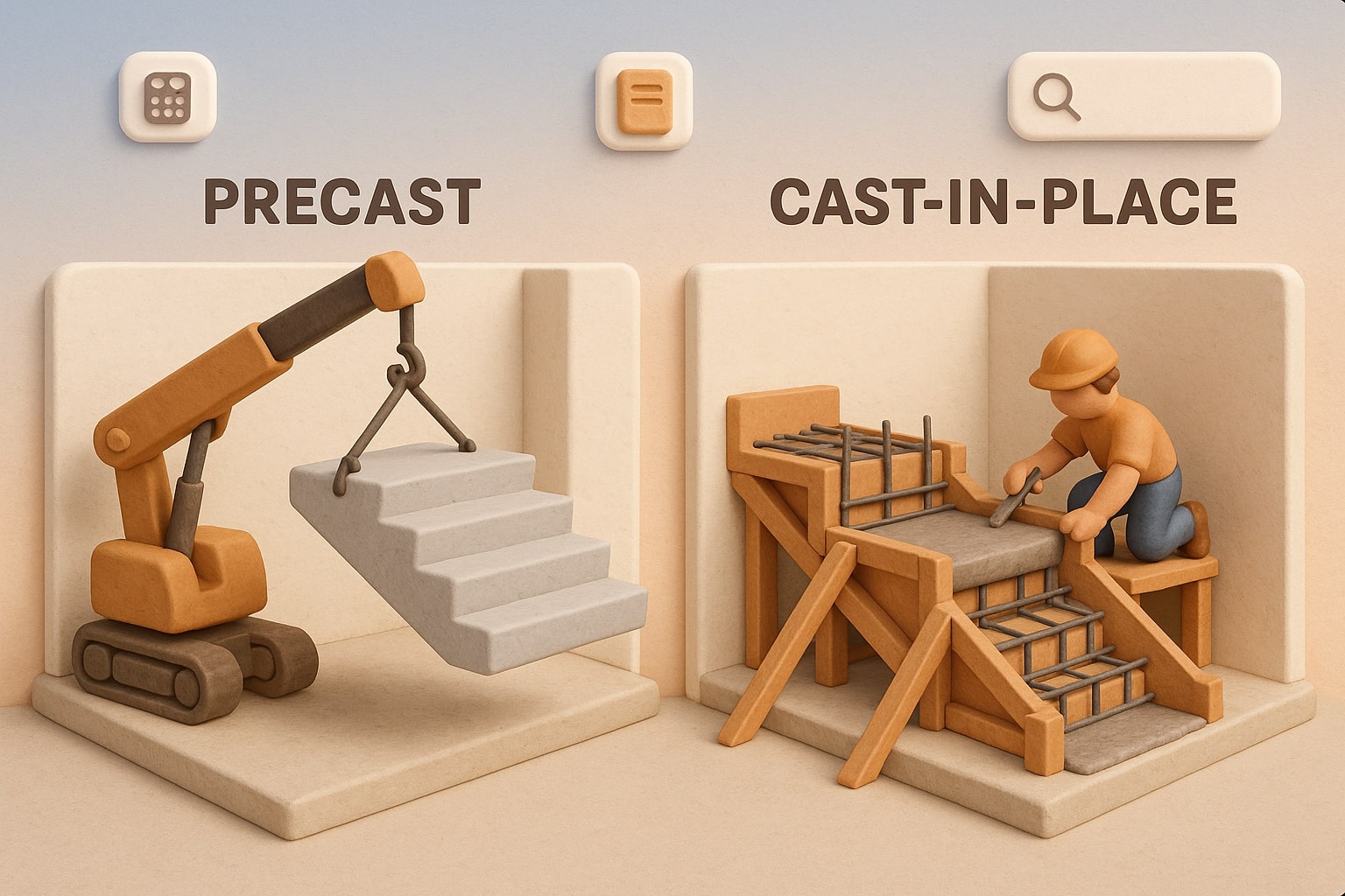 Demonstrates how the Concrete Stair Calculator works with input fields and instant results that help users solve problems with ease.