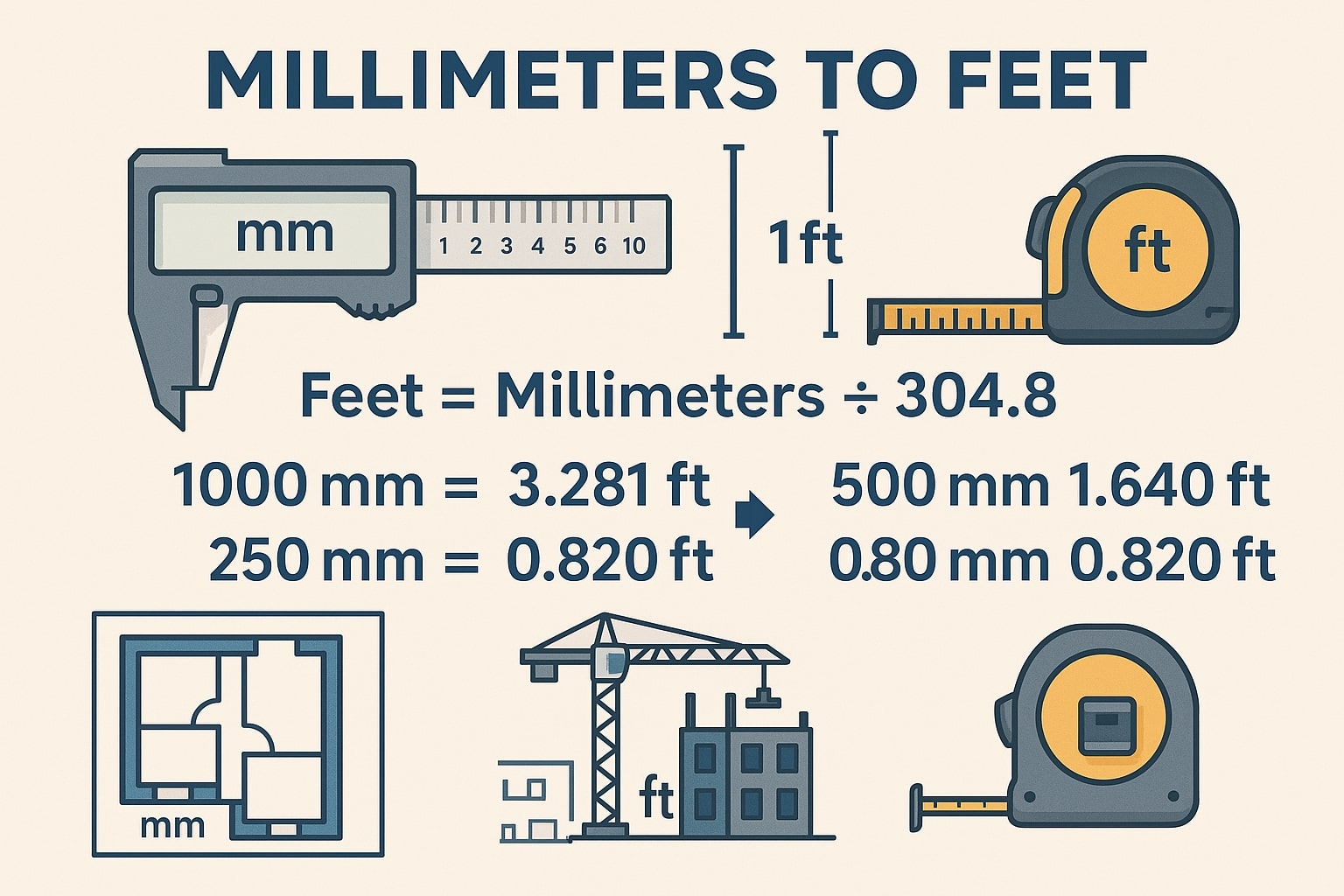 Millimeters to Feet 1