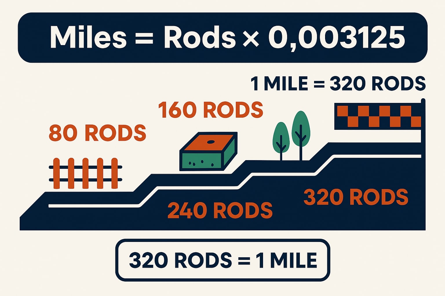 Rods to Miles 1