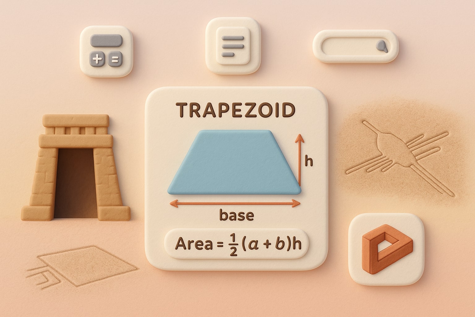 Demonstrates how the Trapezoid Area Calculator works with input fields and instant results that help users solve problems with ease.