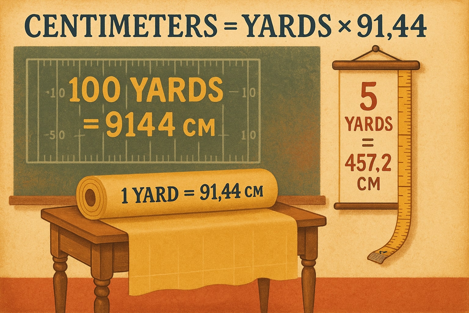 Yards to Centimeters 1