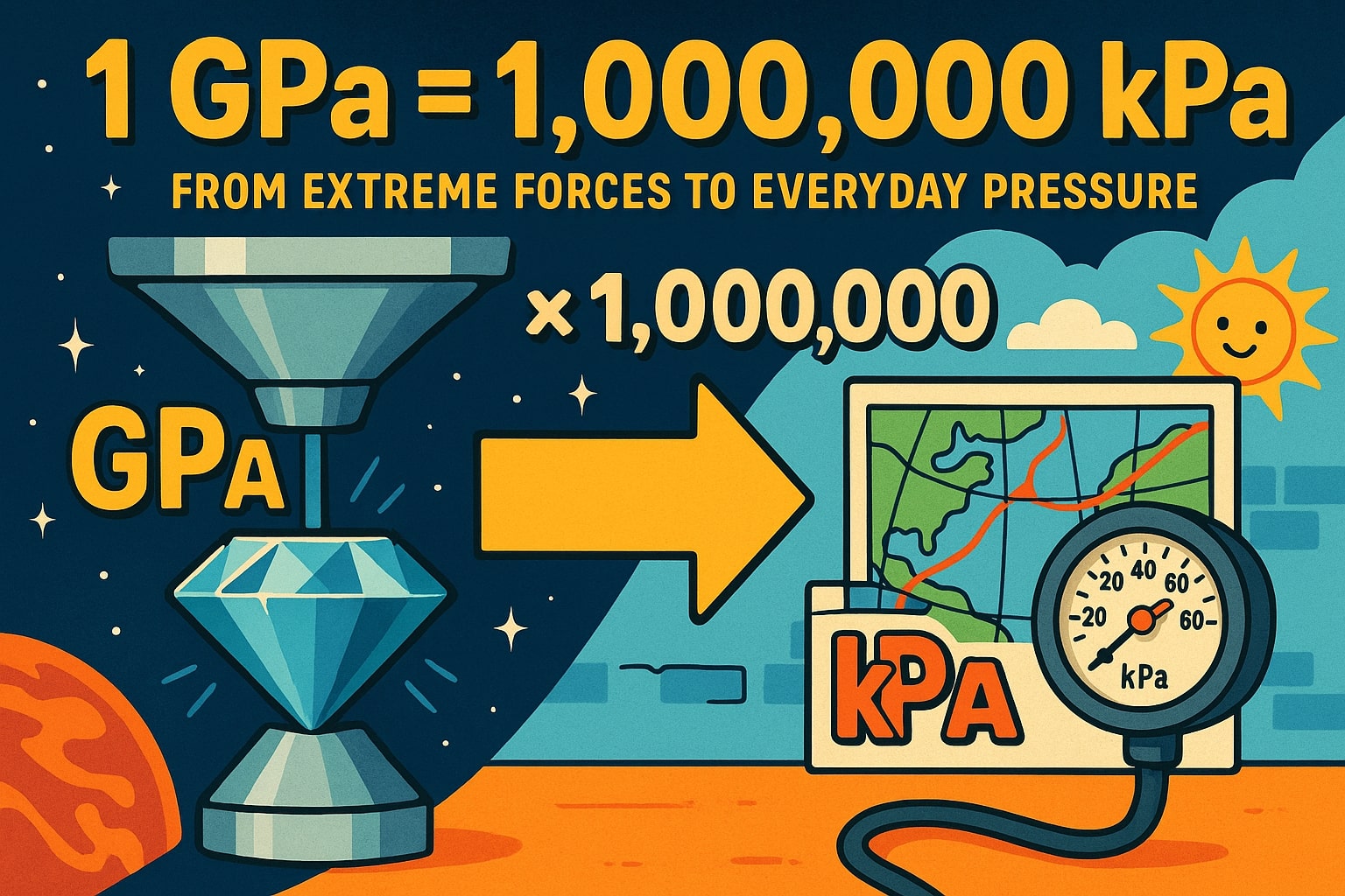 Gigapascal to Kilopascal Converter