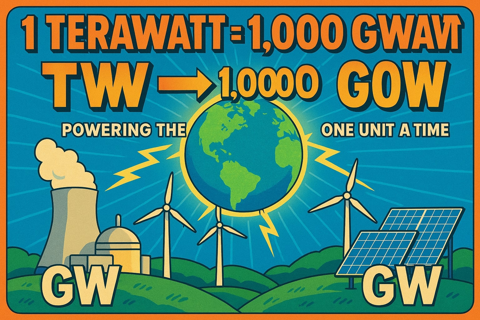 Terawatt to Gigawatt Converter