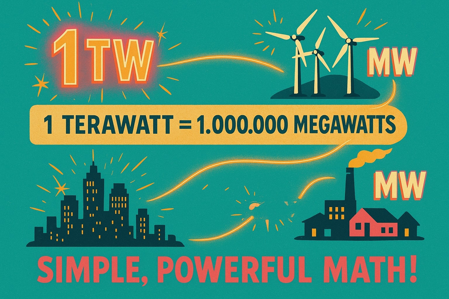 Terawatt to Megawatt Converter