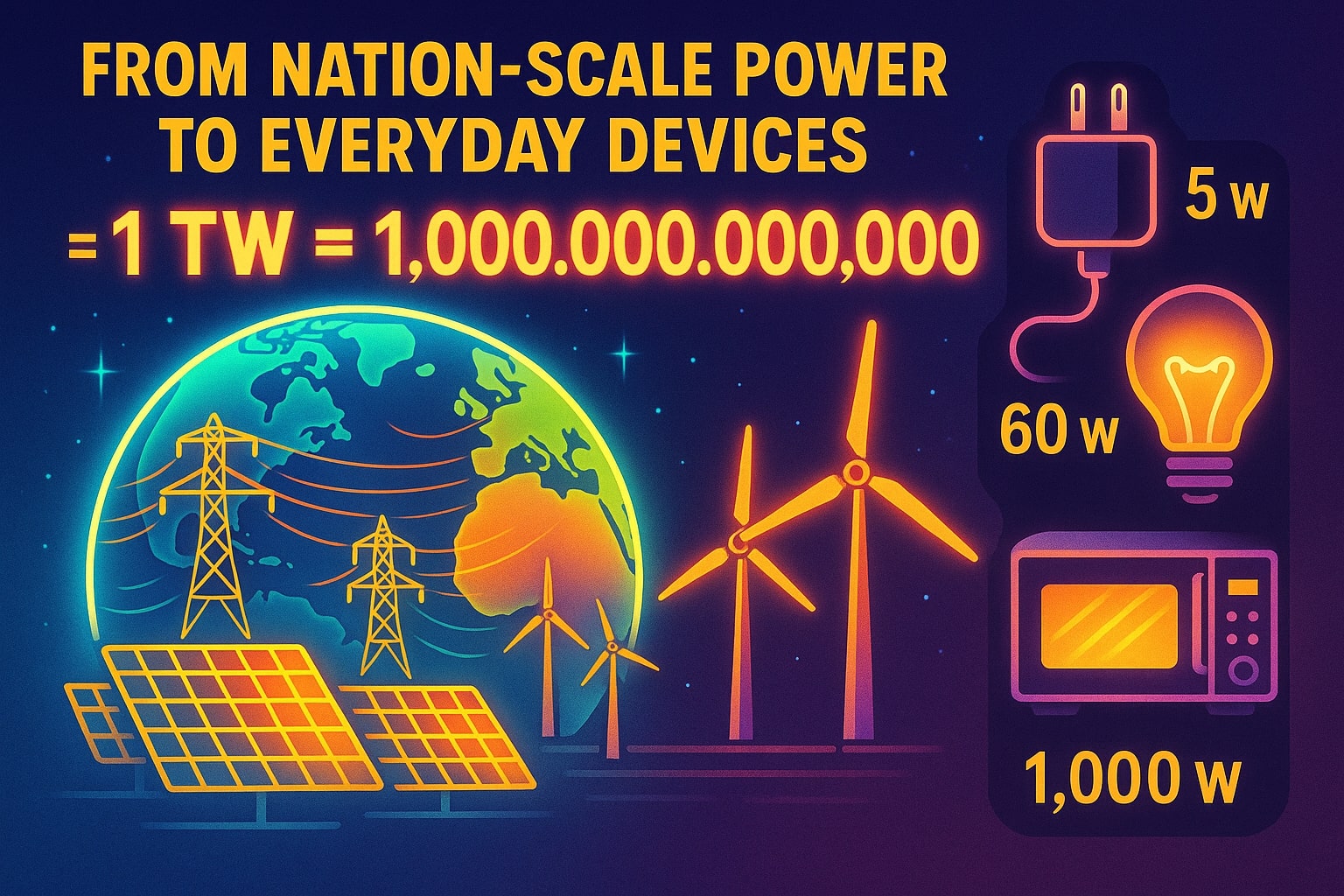 Terawatt to Watt Converter