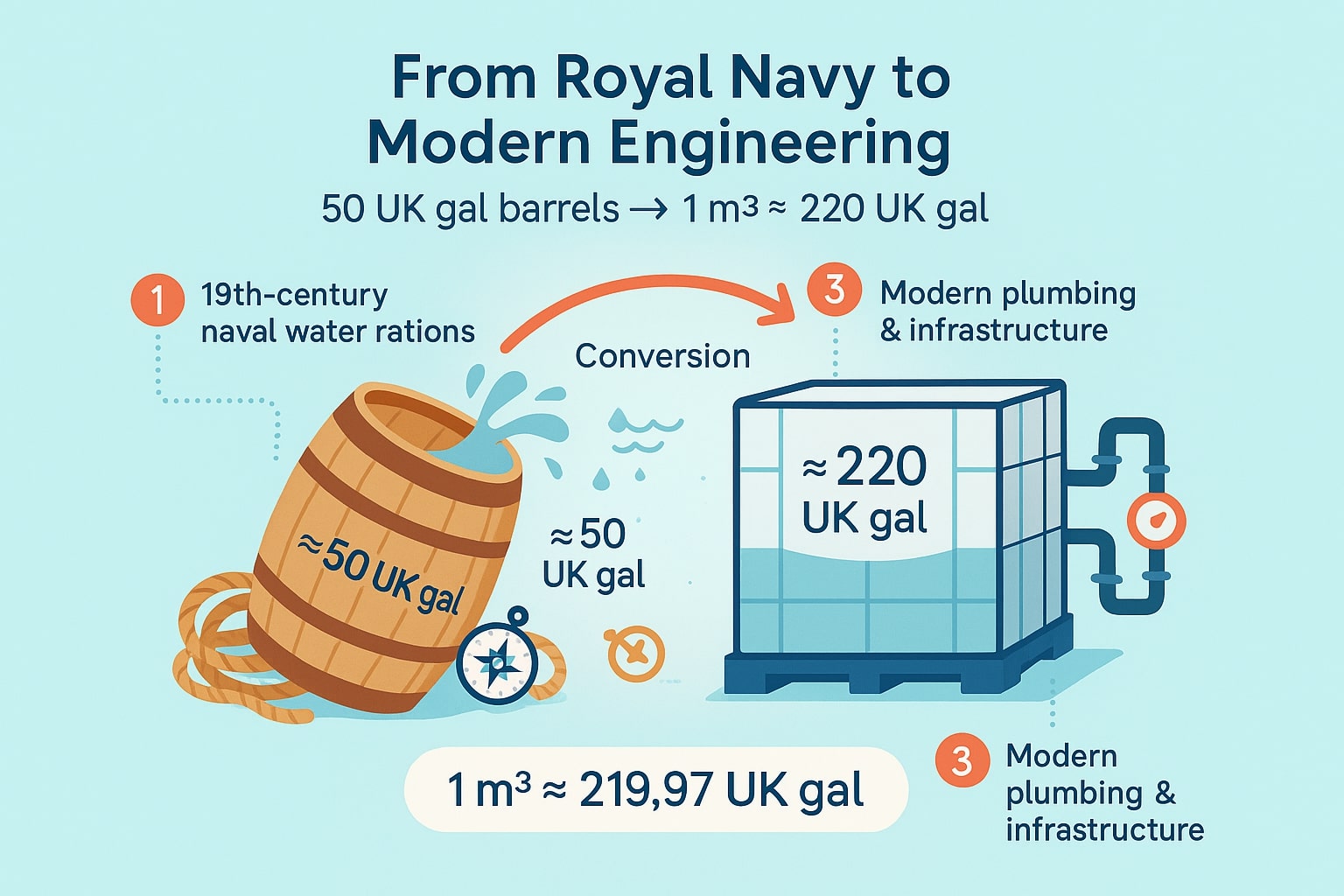 Cubic Meter to Gallons UK Converter
