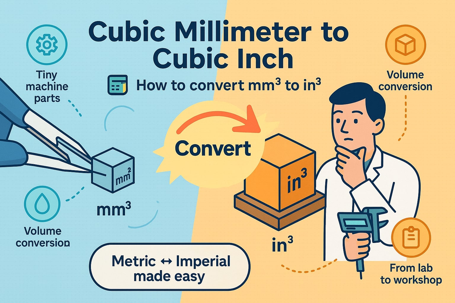 Cubic Millimeter to Cubic Inch Converter