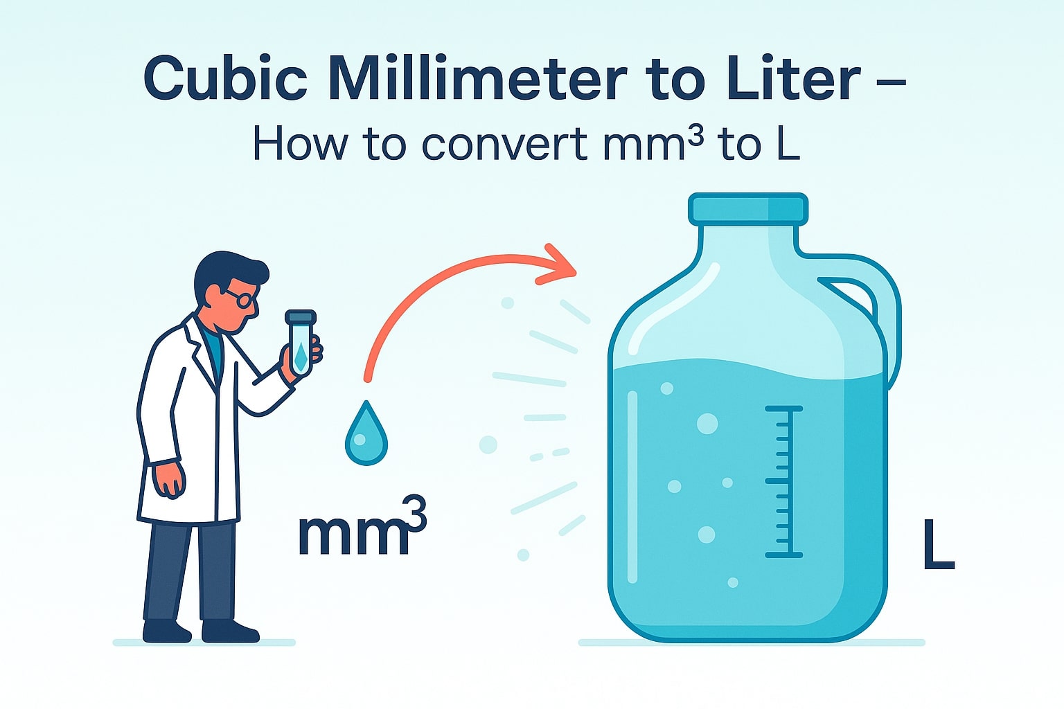 Cubic Millimeter to Liters Converter