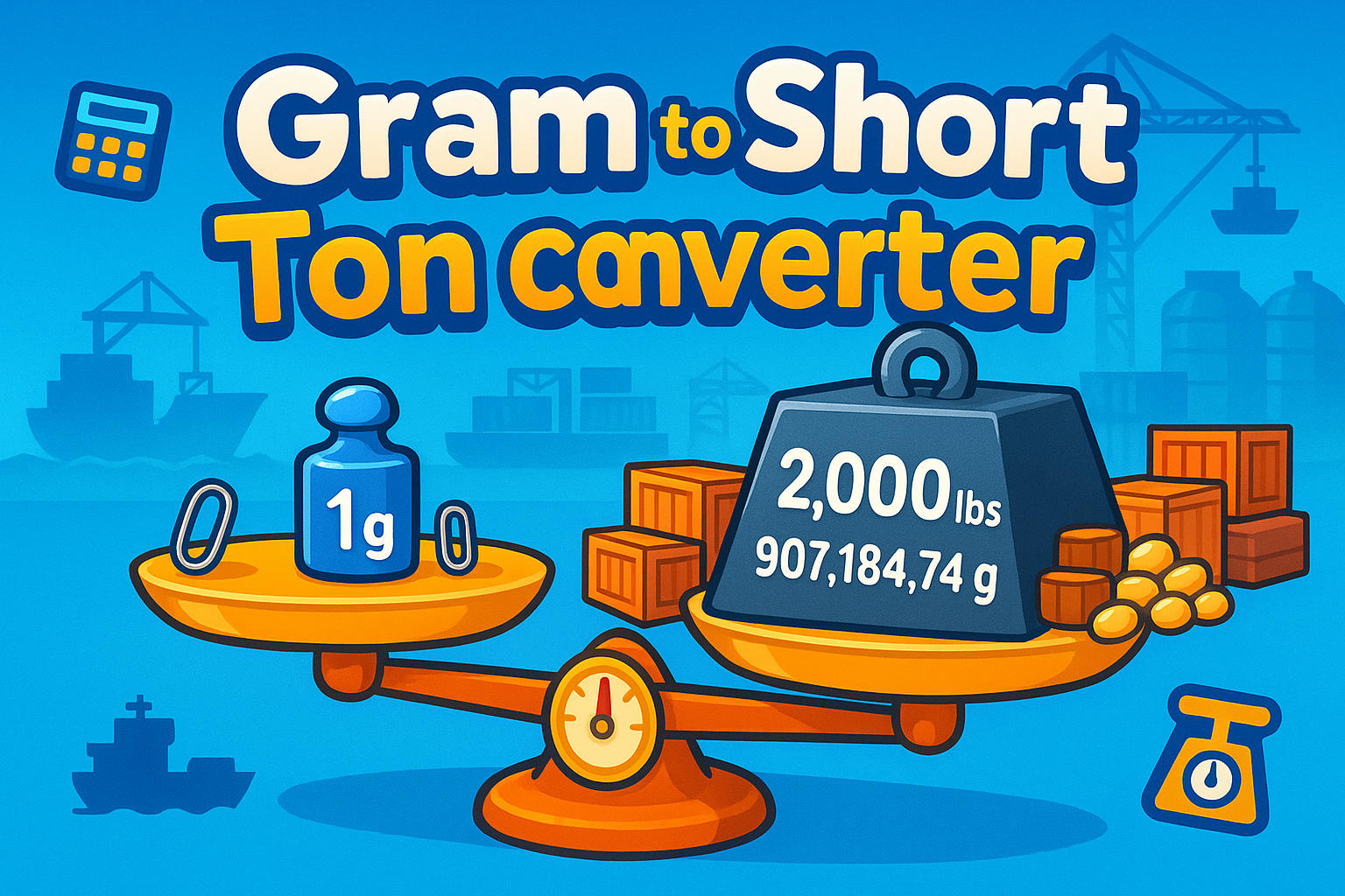 Grams to Short Tons Converter