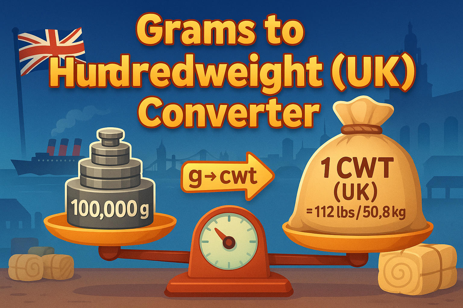 Grams to Hundredweight (UK) Converter