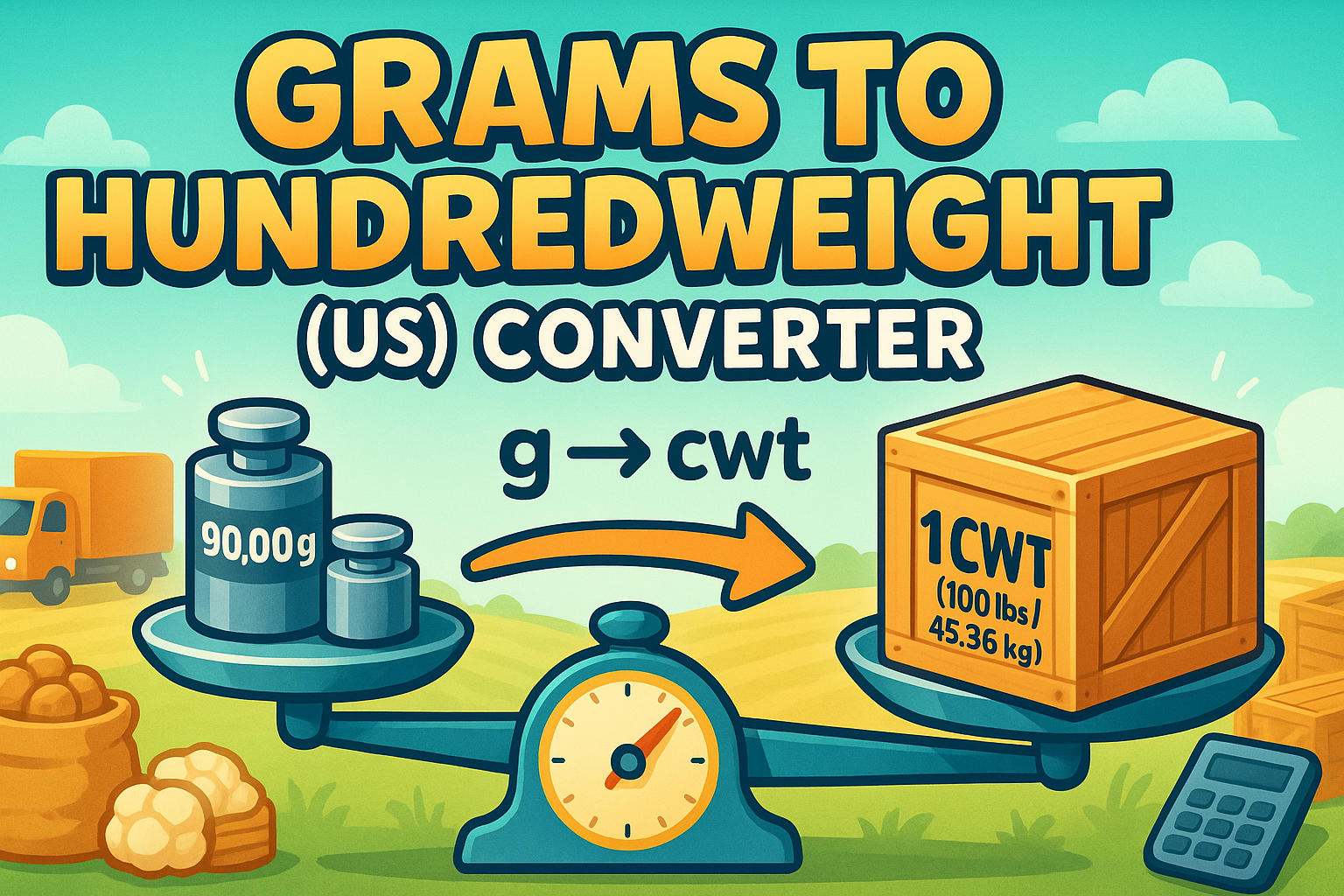 Grams to Hundredweights (US) Converter