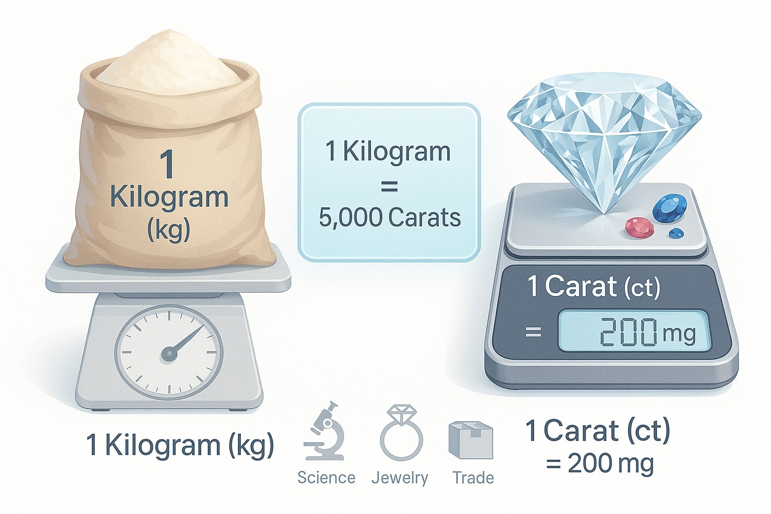 Kilograms to Carats Converter