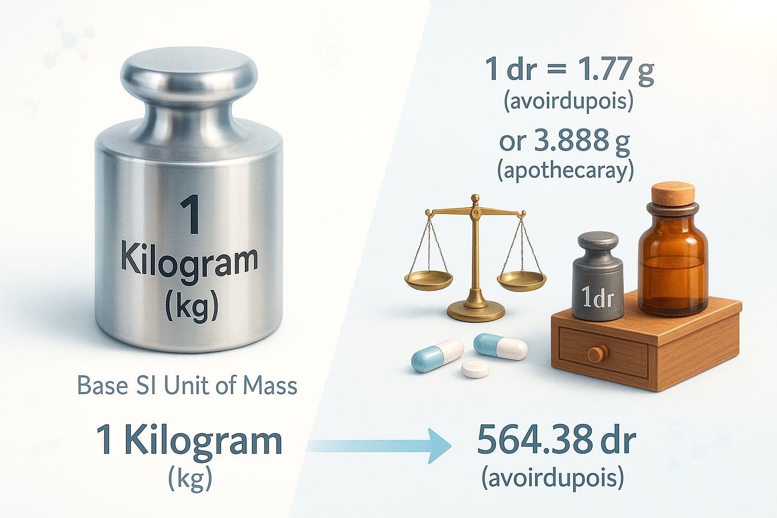 Kilograms to Drams Converter