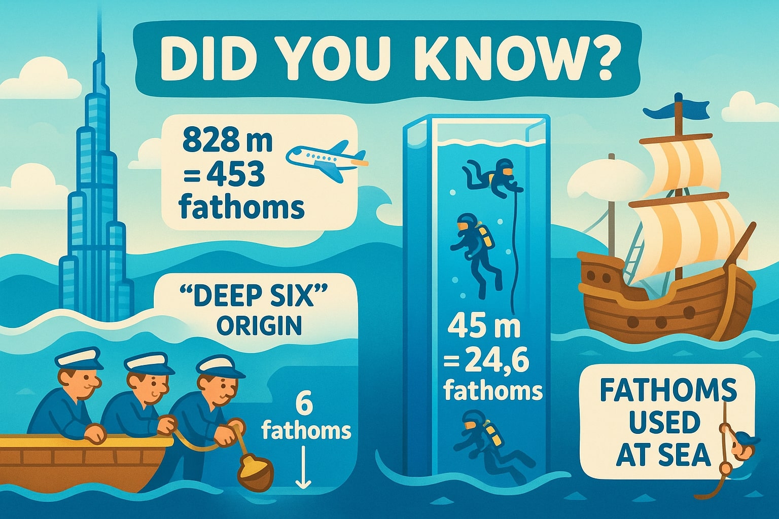 Meters to Fathoms Converter