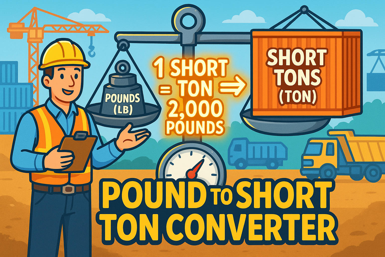 Pounds to Short Tons Converter
