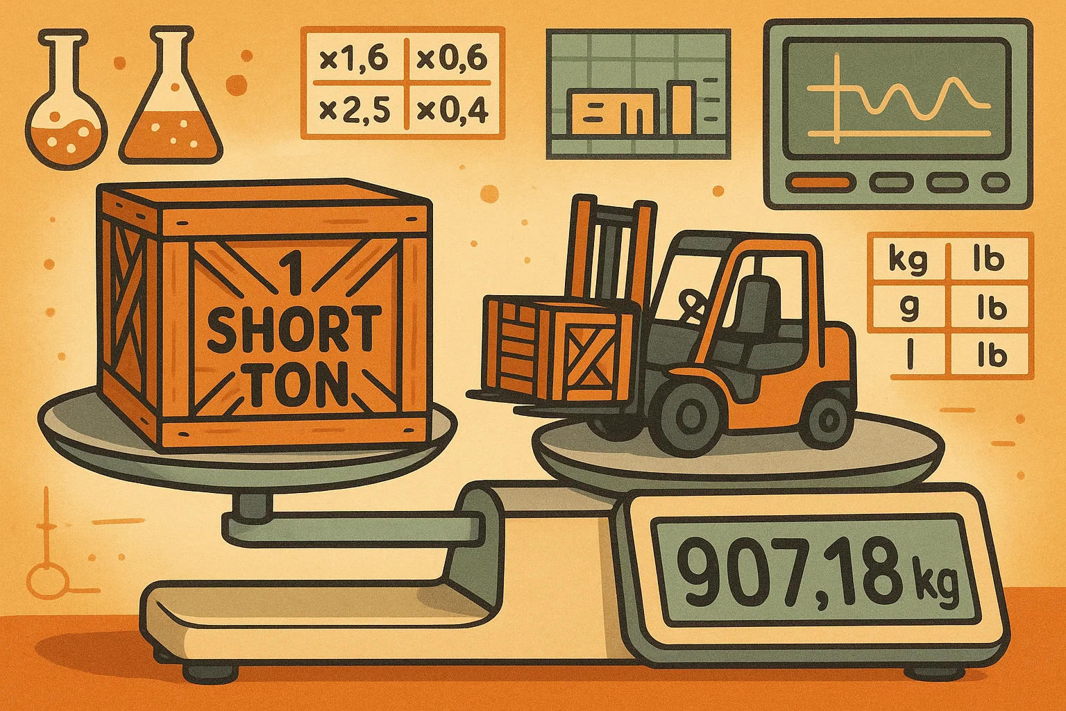 Short Tons to Kilograms Converter