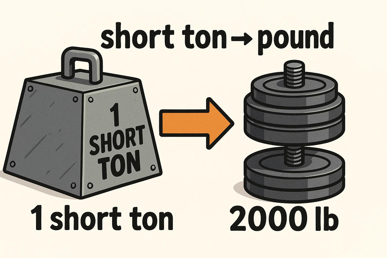 Short Tons to Pounds Converter