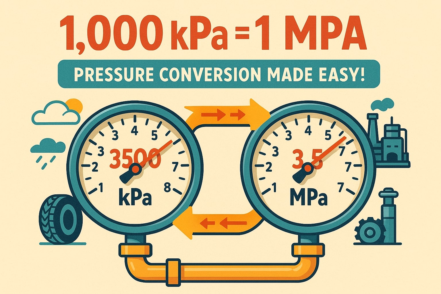 Kilopascal to Megapascal Converter