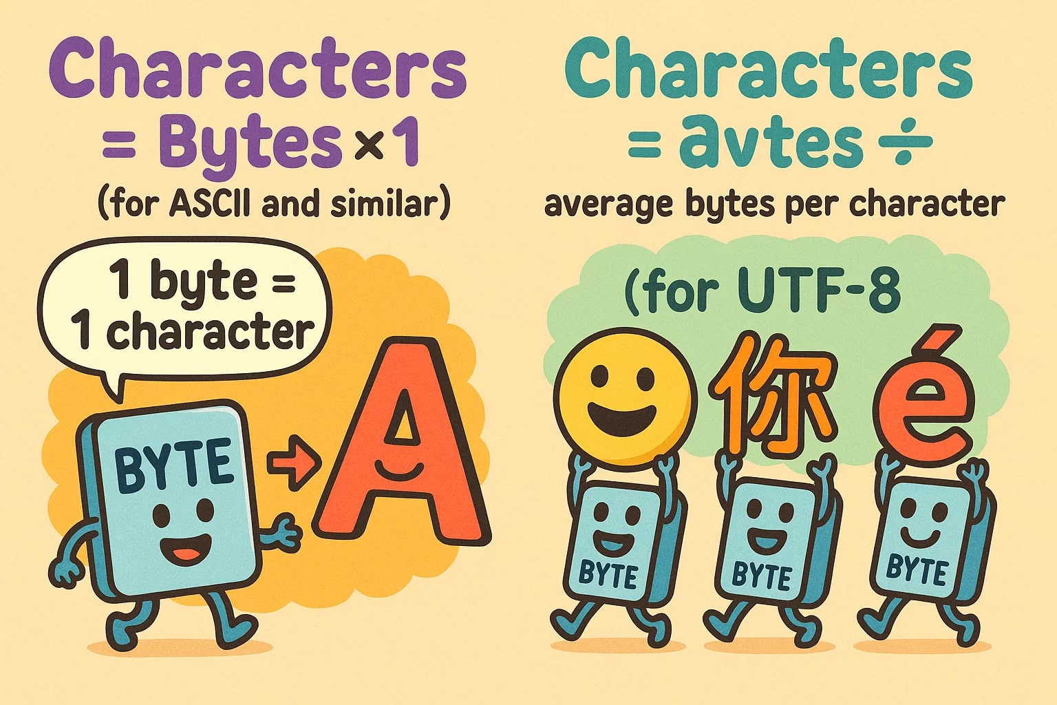 Bytes To Characters Converter