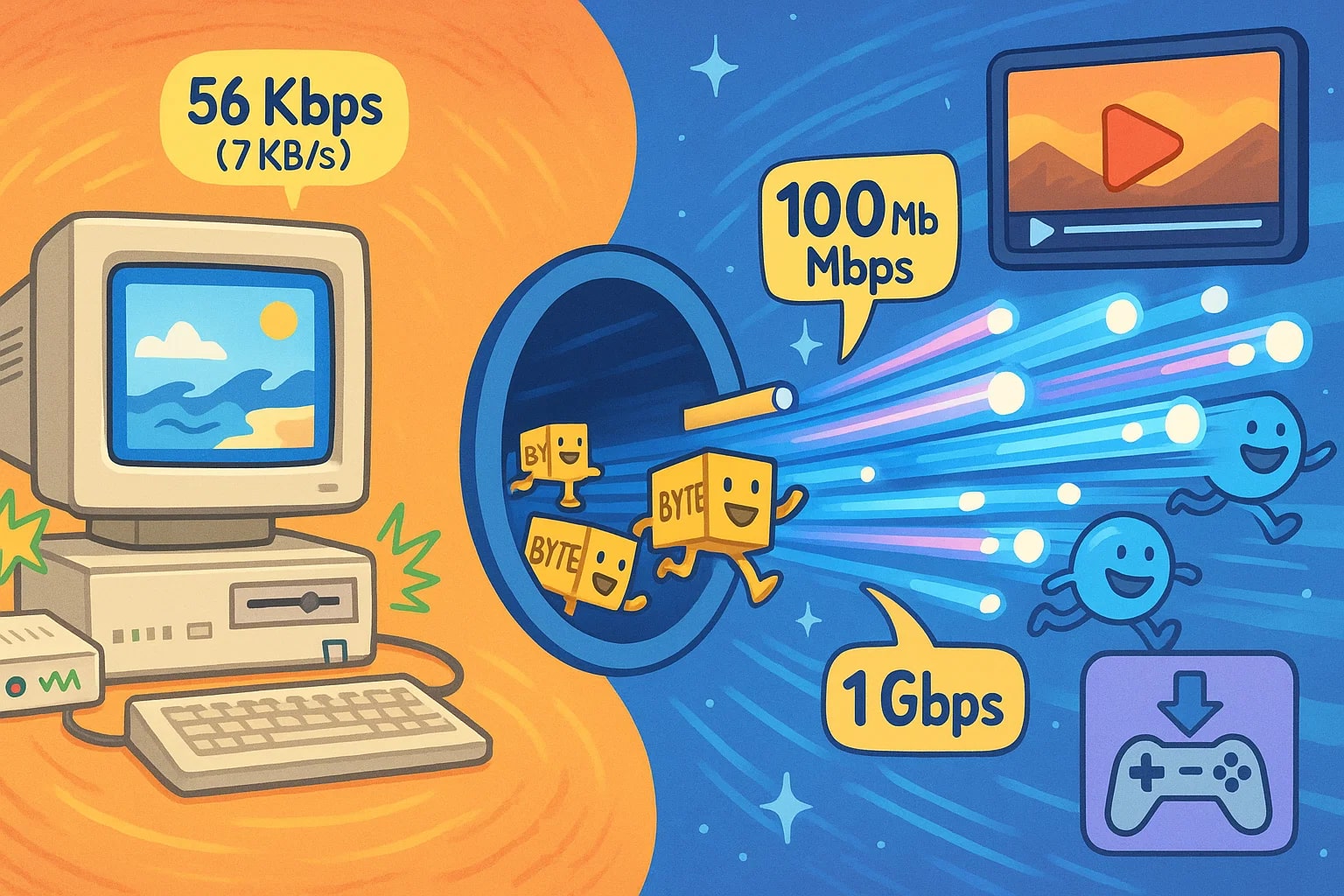 Bytes To Megabits Converter