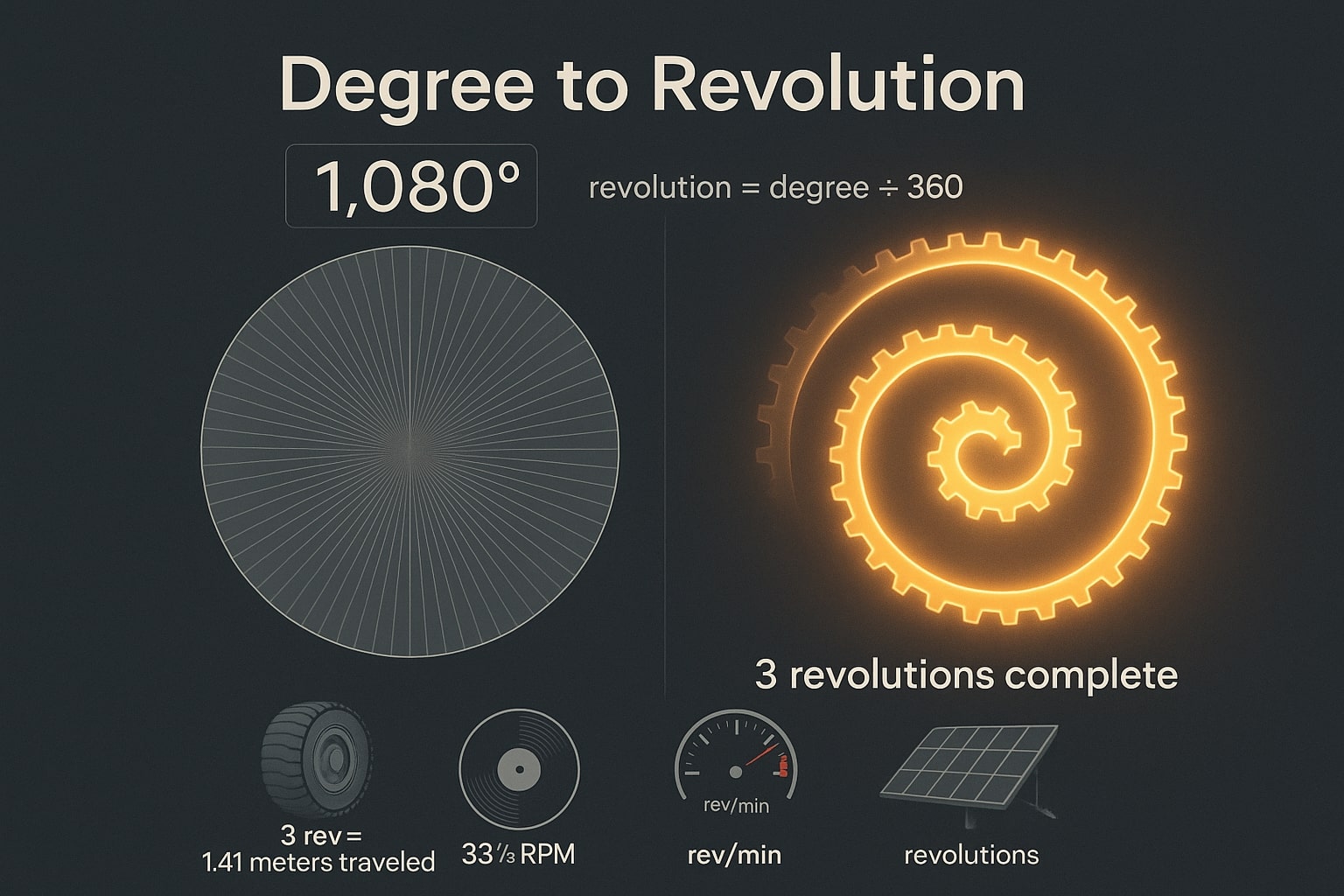 Degrees To Revolutions Converter