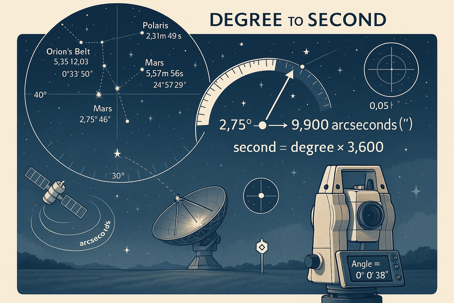 Degrees To Seconds Converter