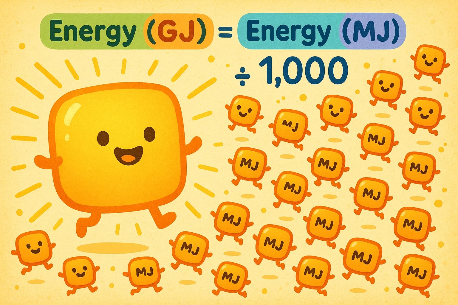 Gigajoules to Megajoules Converter