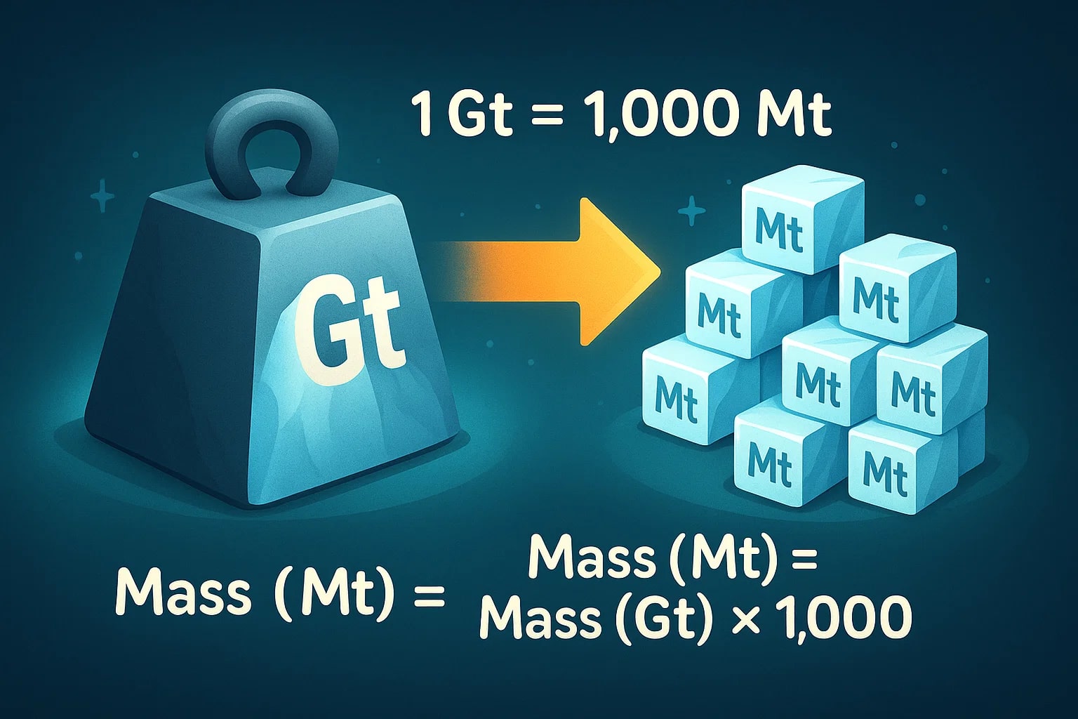 Gigatons To Megatons Converter