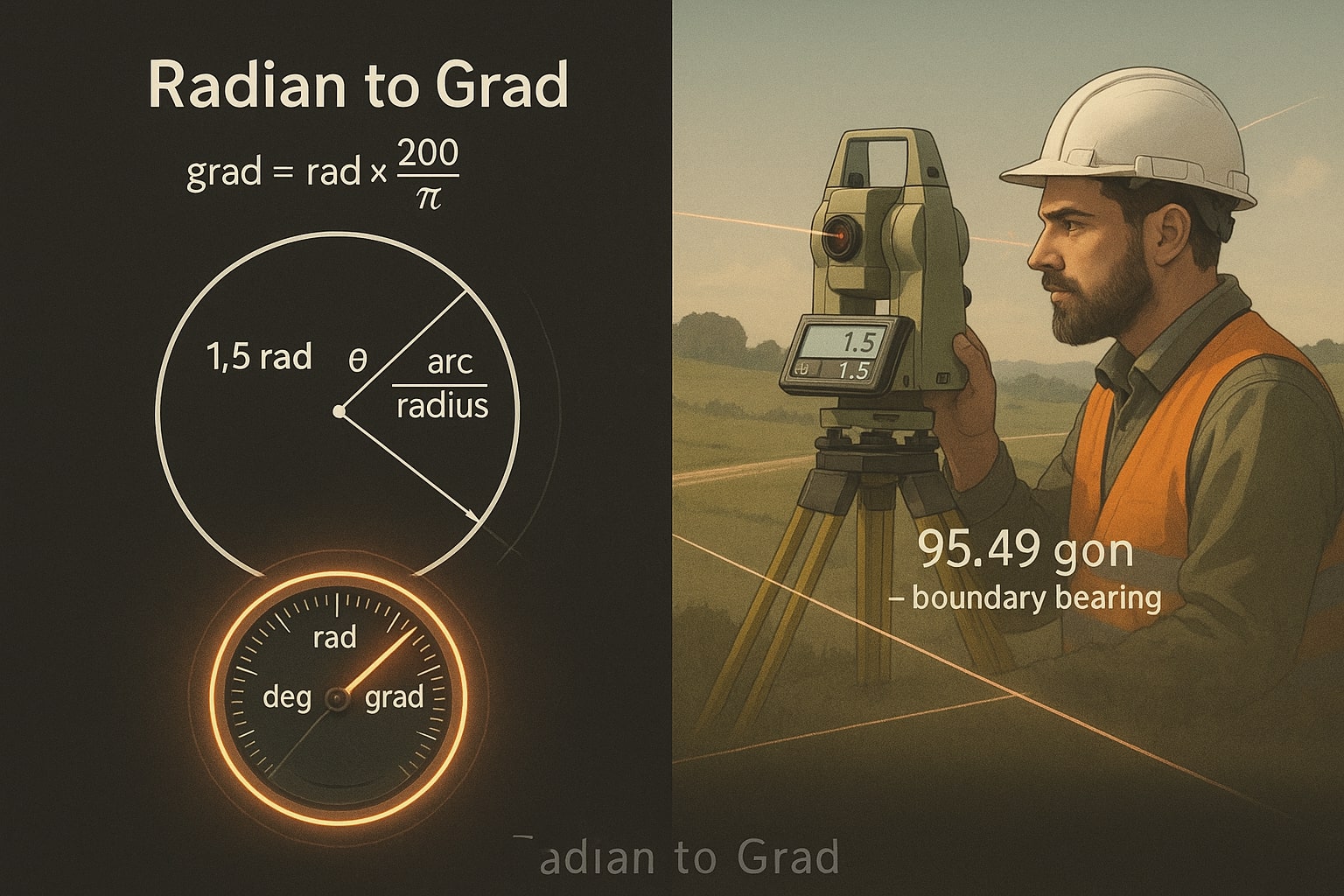 Grads To Radians Converter