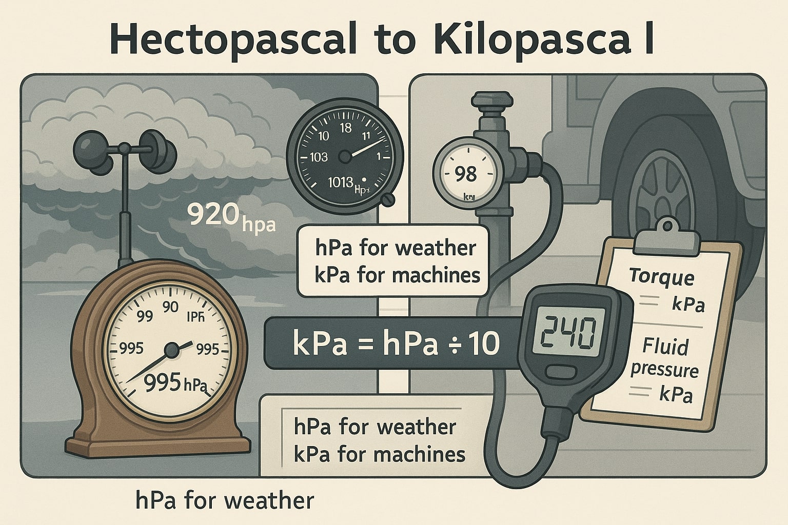 Hectopascal to Kilopascal Converter