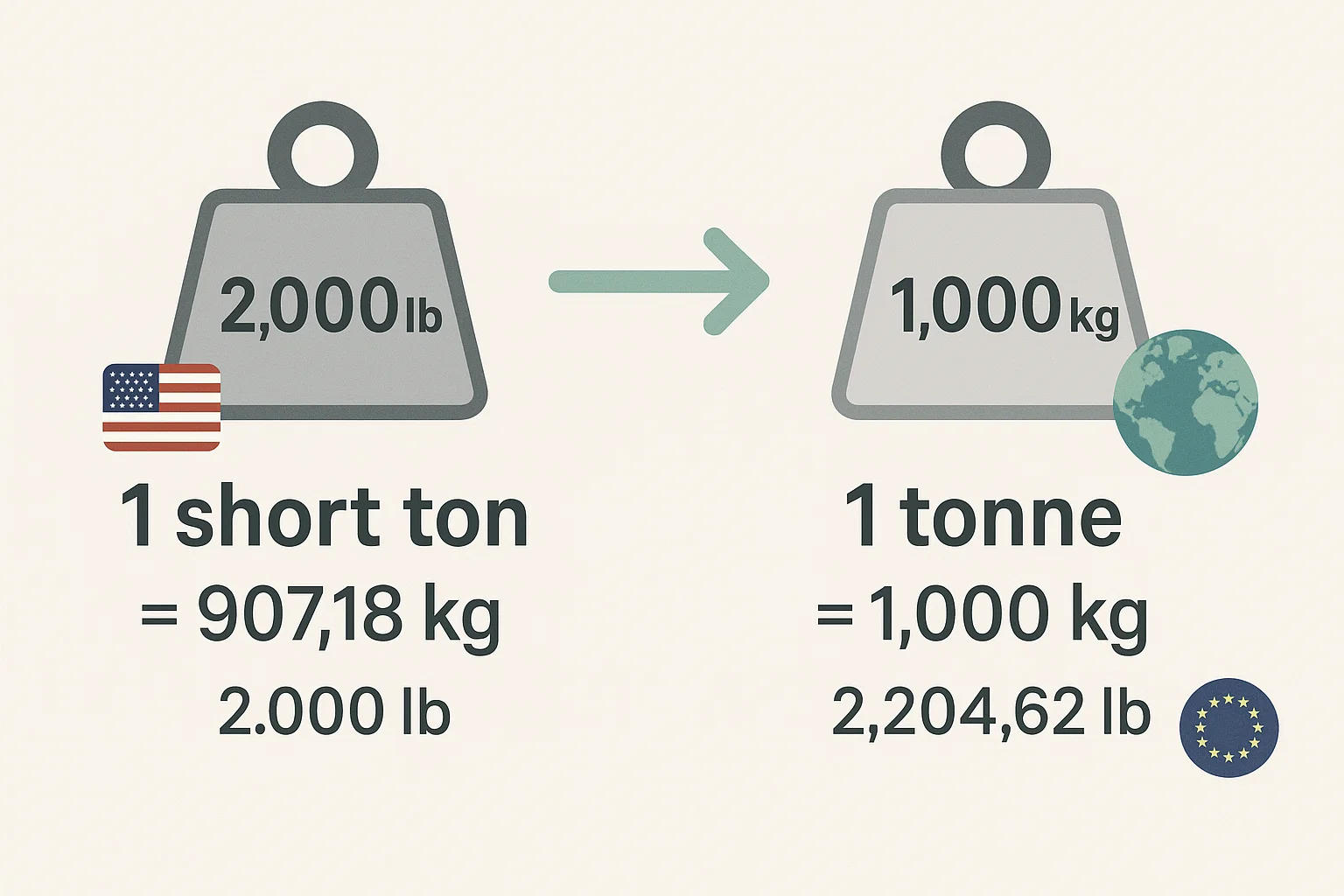 Short Tons To Tonnes Converter