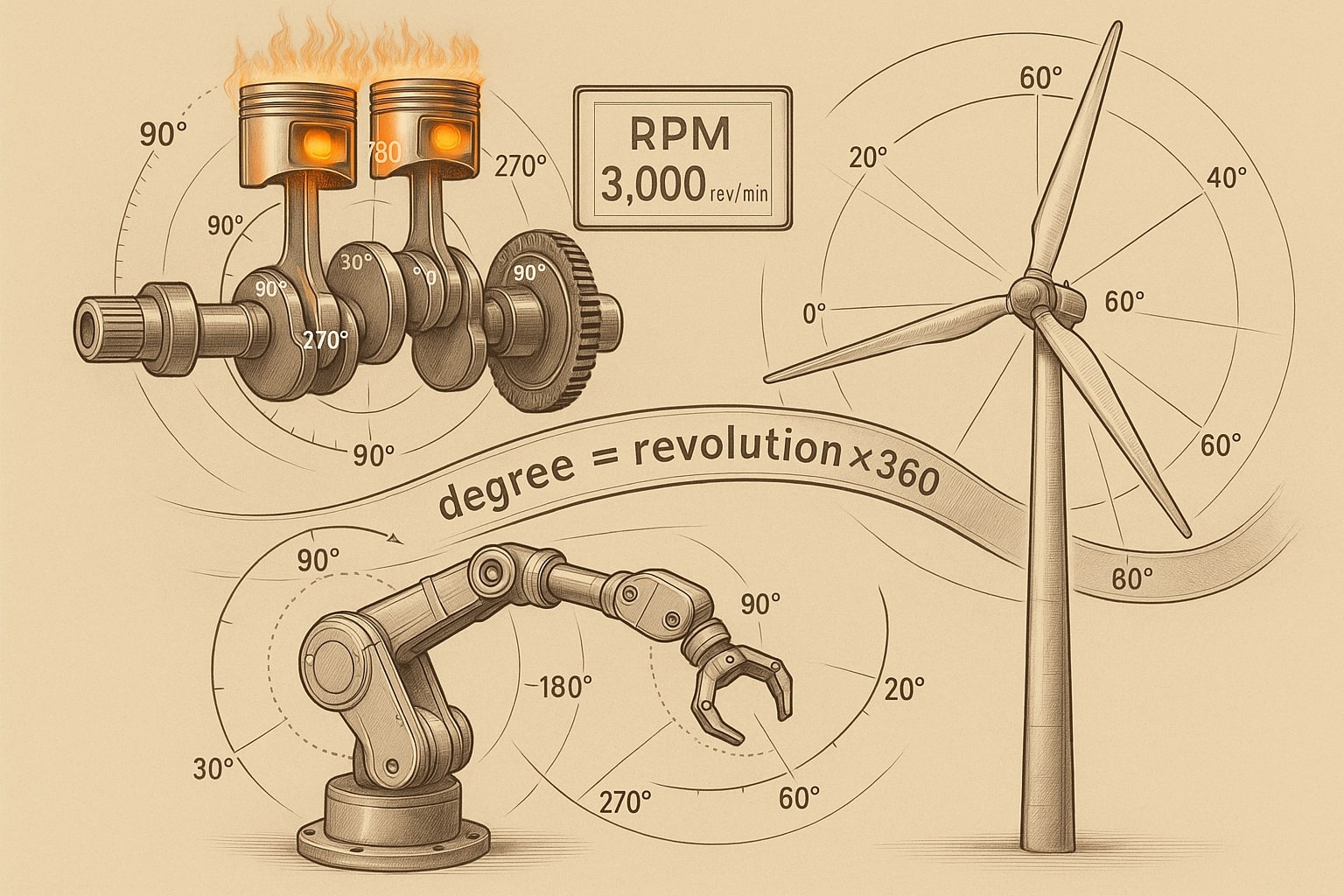 Revolutions To Degrees Converter
