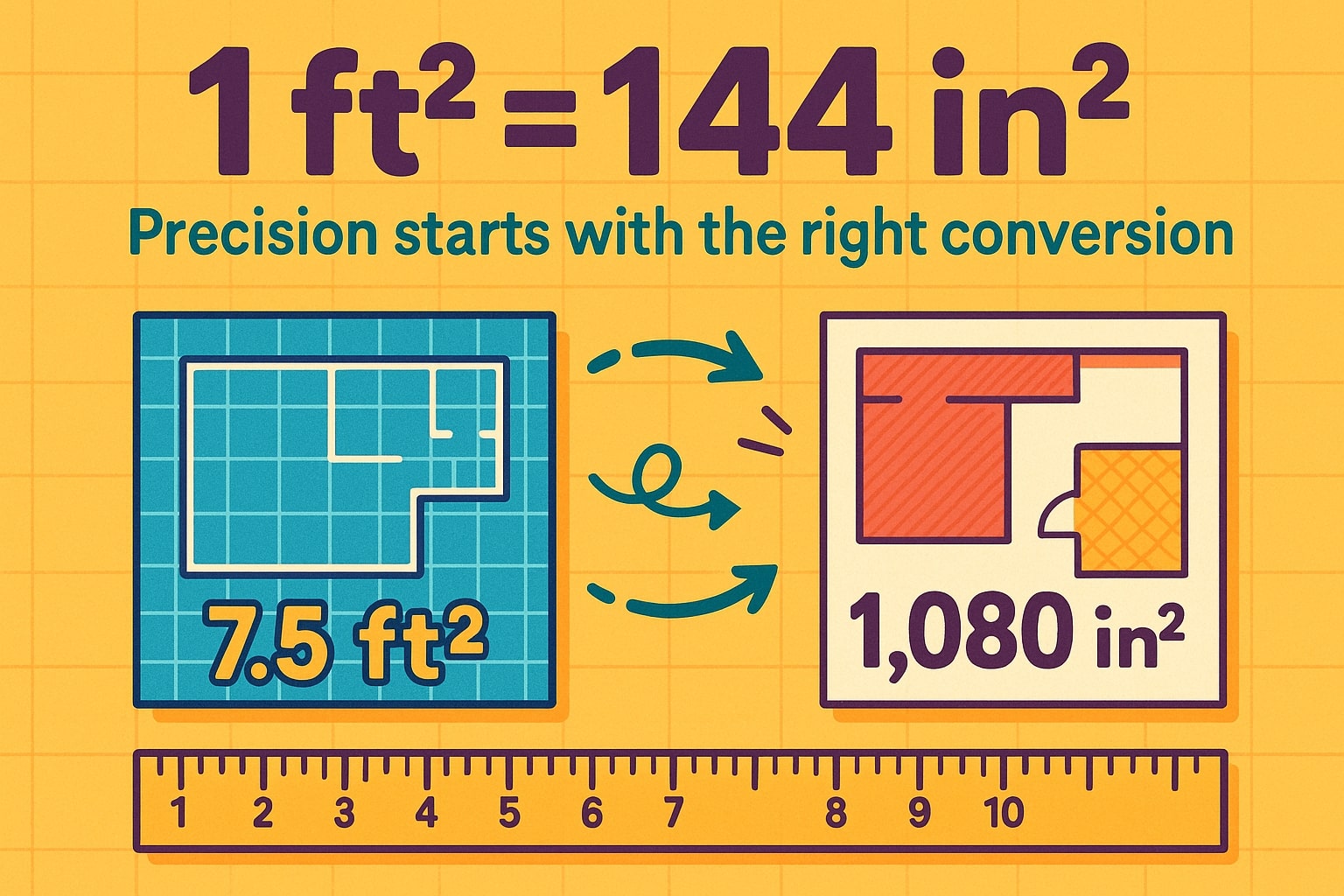 Square Feet To Square Inches Converter