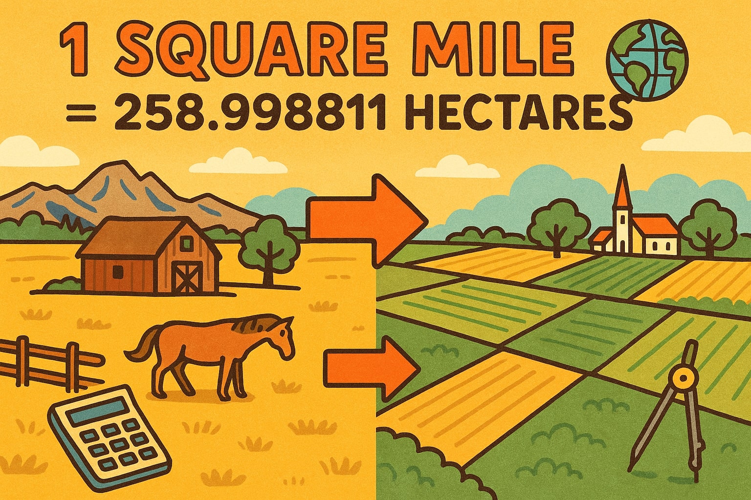Square Miles to Hectares Converter