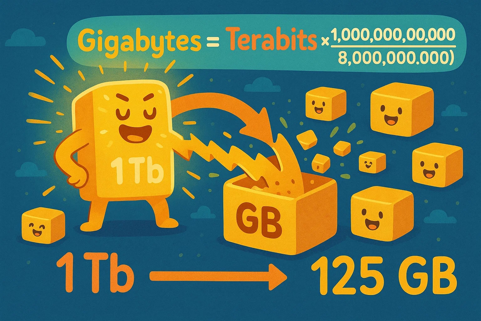 Terabits To Gigabytes Converter
